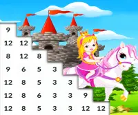 Coloring Princess By Number Game Screen Shot 0