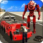 Big Muscular Truck Robot Mechanic Car Workshop