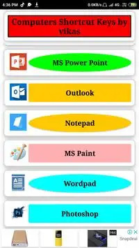 Easy Shortcut keys for Computer Screen Shot 0