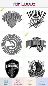 Free color by number NBA Logo - Drawing Pixel Art Screen Shot 5