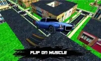 Carro de músculo impossível - acrobacias telhado Screen Shot 3