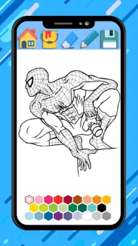 spider super heroes coloring man cartoon boy hero Screen Shot 0