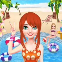 Summer Pool Party-Decorate Girls Swimming Pool Fun Screen Shot 0