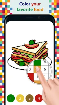 Color by Number Pixel Art Food Screen Shot 1
