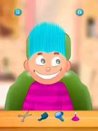 Child game /blue hair cut Screen Shot 0