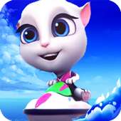 Games For Girls And Boys: Talking cat surfer