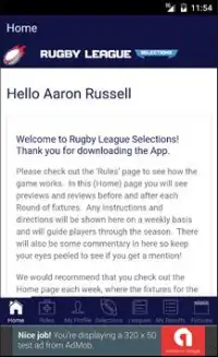 Rugby League Selections Screen Shot 3