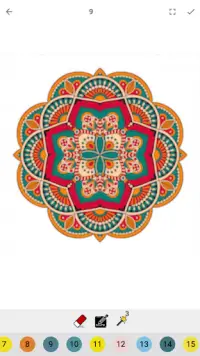 Pixel Mandala Color by Number - Paint and Coloring Screen Shot 2