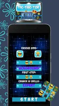 Rey Tic-Tac-Toe: Para Emoji Screen Shot 1