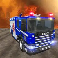 पुलिस फायर ट्रक एम्बुलेंस गेम Screen Shot 0