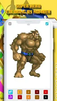 Farbe nach Anzahl Superhero Malbuch Pixel Art Screen Shot 1