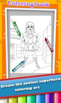 superhero Girl Warna Permainan Screen Shot 1