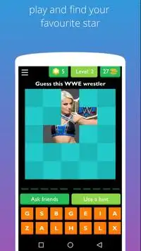 Woman's Wrestler puzzle : Quiz trivia for WWE Star Screen Shot 2