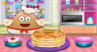 Pou Cooking Hot Pancakes  - Cool Games Screen Shot 1