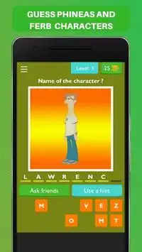 Guess Phineas And Ferb Characters Game Quiz Screen Shot 0