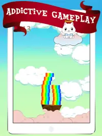 Kitty Rainbow Stack Survival Game Screen Shot 8