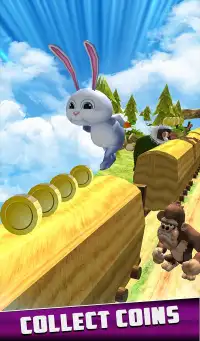 Rabbit Dash : jungle Christmas Subway runner game Screen Shot 13
