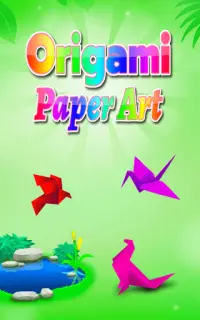 Origami paper art casual puzzle games free offline Screen Shot 0