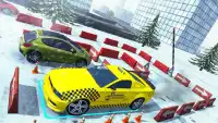 雪のタクシー駐車Sim 3D 2017 Screen Shot 13