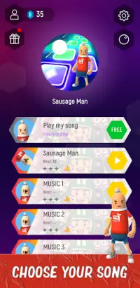 Sausage Man Tiles Hop Music Screen Shot 0
