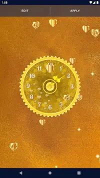 Gold Glitter Clock Wallpaper Screen Shot 6