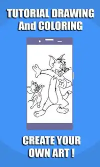 TutorialDrawing: Tom Jerry Free Drawing & Coloring Screen Shot 0