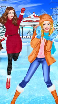 Winter Fun: Ice Skating Girls Screen Shot 2