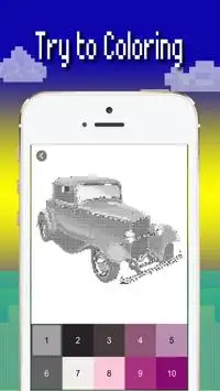 Le auto colorano per numero: Pixel art vehicle Screen Shot 2