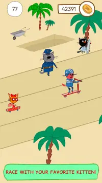 Kid-e-Cats Skateboard Racing Rush. Kids games Screen Shot 4