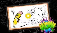 Drawing Dolphin Coloring Page Game For Kids Screen Shot 0