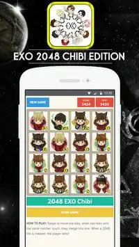 🌟 2048 EXO Chibi Edition Game Screen Shot 1