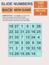 Slide Numbers Puzzle Screen Shot 2