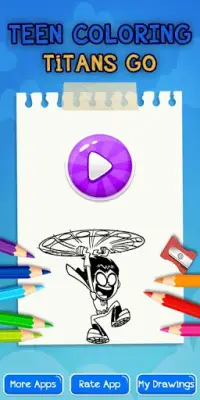 Teen the titans coloring go cartoon game Screen Shot 0