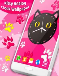 Kitty Clock Wallpaper 😻 Cute Cat Live Wallpapers Screen Shot 0