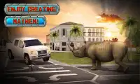 Crazy Rhino Attack 3D Screen Shot 2