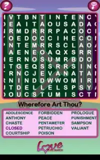 Epic Love Word Search Screen Shot 0