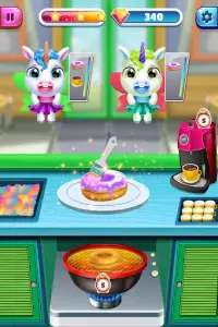 Unicorn Donut Maker Café - Trò chơi nấu ăn Screen Shot 1