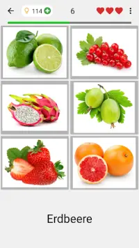 Obst und Gemüse - Fotos-Quiz Screen Shot 1