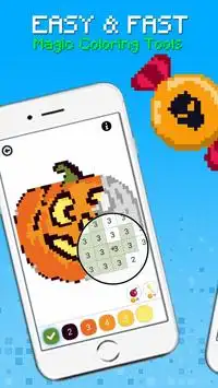 Halloween Pixel Art - Coloring By Numbers Screen Shot 4