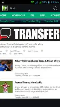 Transfer News Live Screen Shot 1