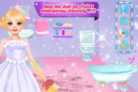 reparação Dollhouse e limpeza jogos para meninas Screen Shot 0