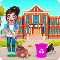 Baby Girl School Cleaning - Keep your school Clean