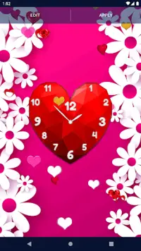 Love Hearts Clock Wallpaper Screen Shot 3