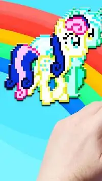 unicornio - color por número juego de arte pixel Screen Shot 0