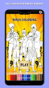 Livro de colorir anime Ninja Screen Shot 0