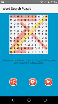 Word Search puzzle - find hidden words on board Screen Shot 0