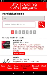 Cycling Bargains Deal Finder Screen Shot 10