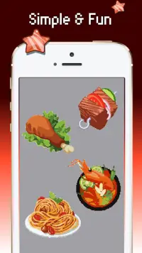 Warna makanan dengan nomor: pewarnaan seni Pixel Screen Shot 4