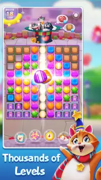 Candy Cat: Match 3 candy games Screen Shot 2