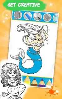 Mermaid Princess Coloring Screen Shot 1